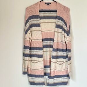 CHARLIE B Women's Popcorn Stub Yarn Style Striped Cardigan - Size: Medium